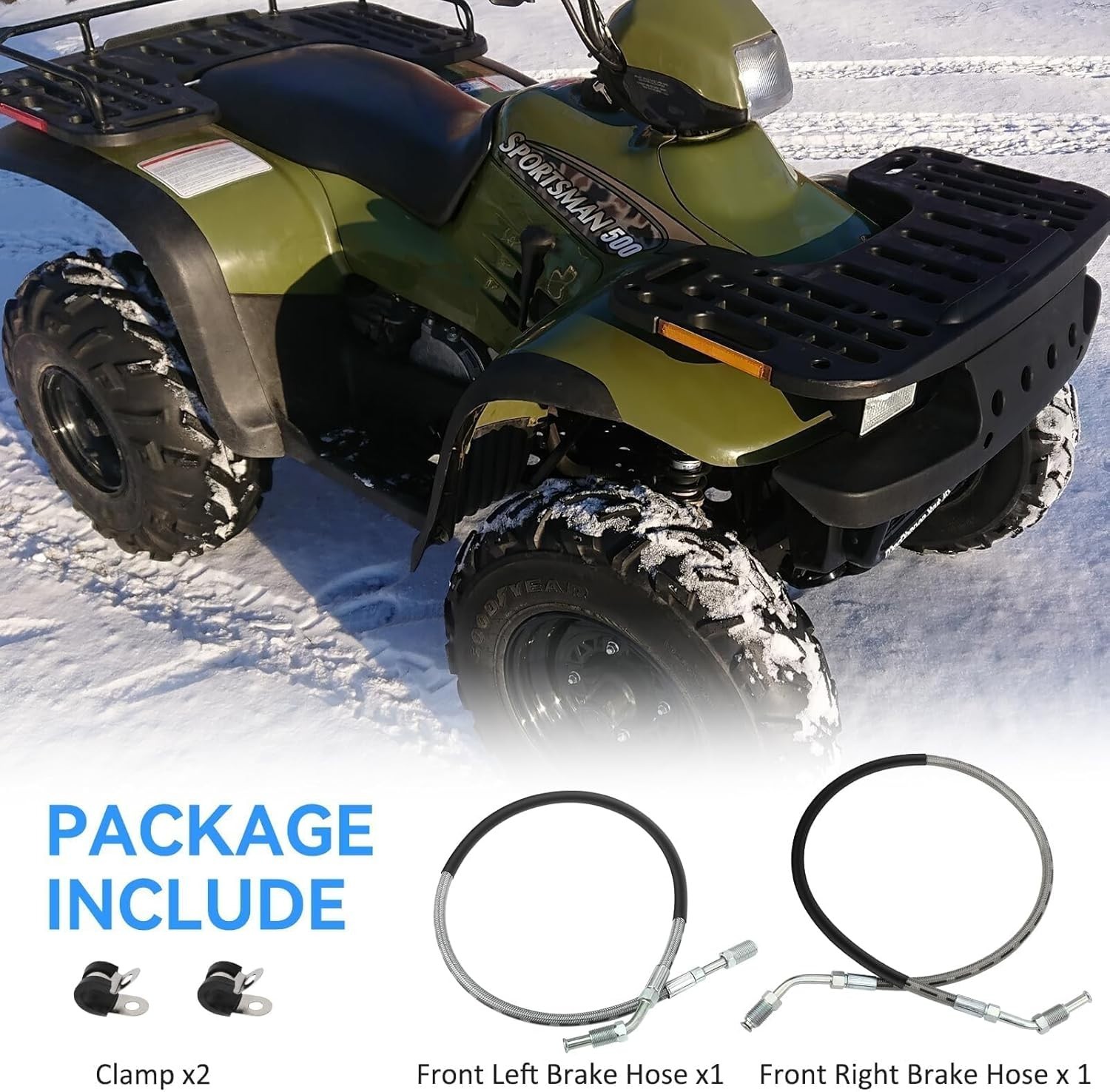 Front Left & Right Brake Hose Line for Polaris Sportsman Magnum Trail Boss
