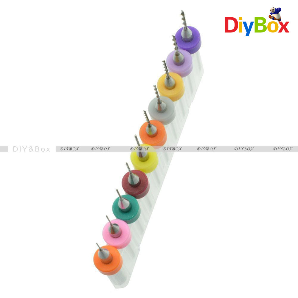 10Pcs/Set PCB Print Circuit Board Carbide Micro Drill Bits Tool 0.3mm to 1.2 mm
