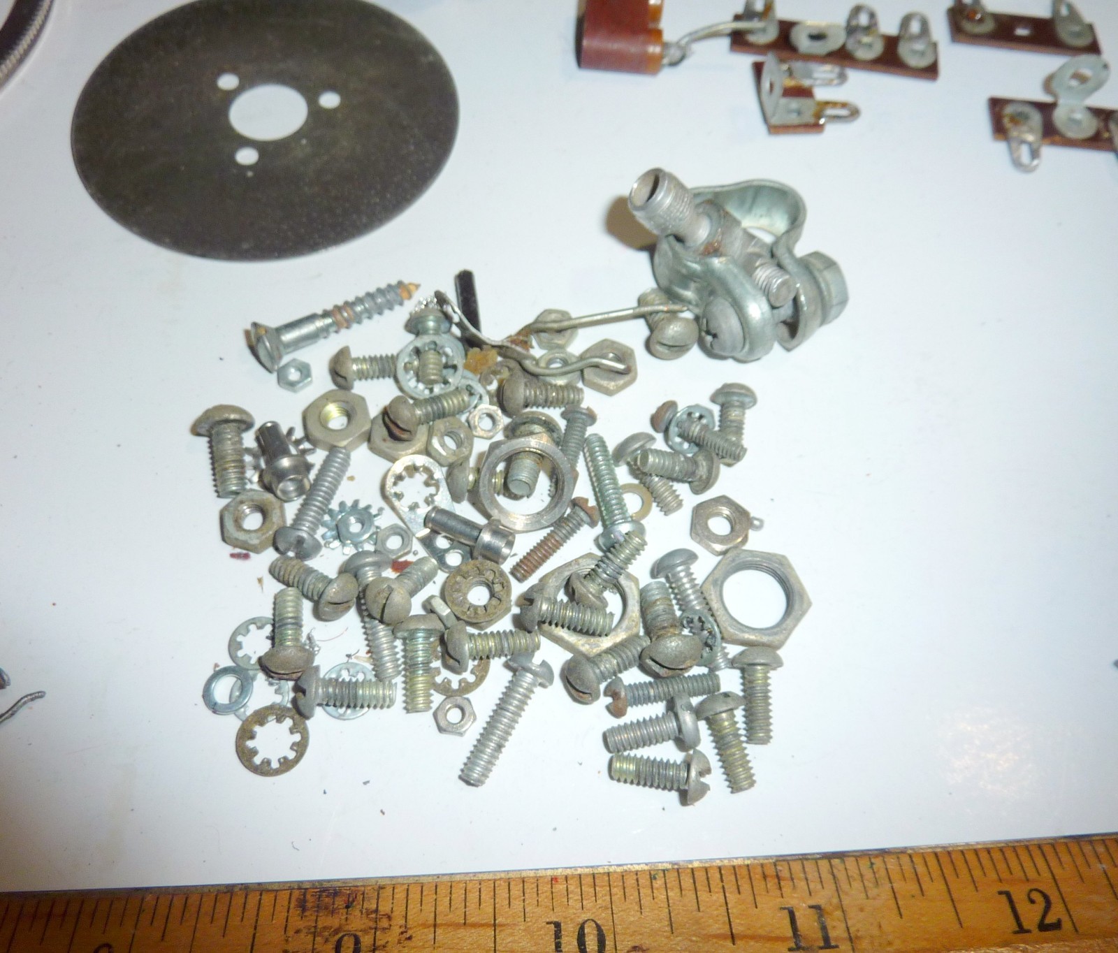Vintage Radio Electronics Parts Lot Micamold Resistors Gears Switches Hardware