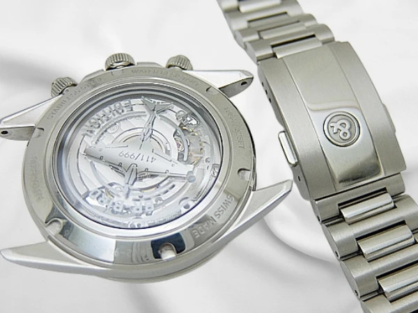 Bell & Ross RACING BIRD Watch Chronograph SS Seal-Swiss White Dial Limited