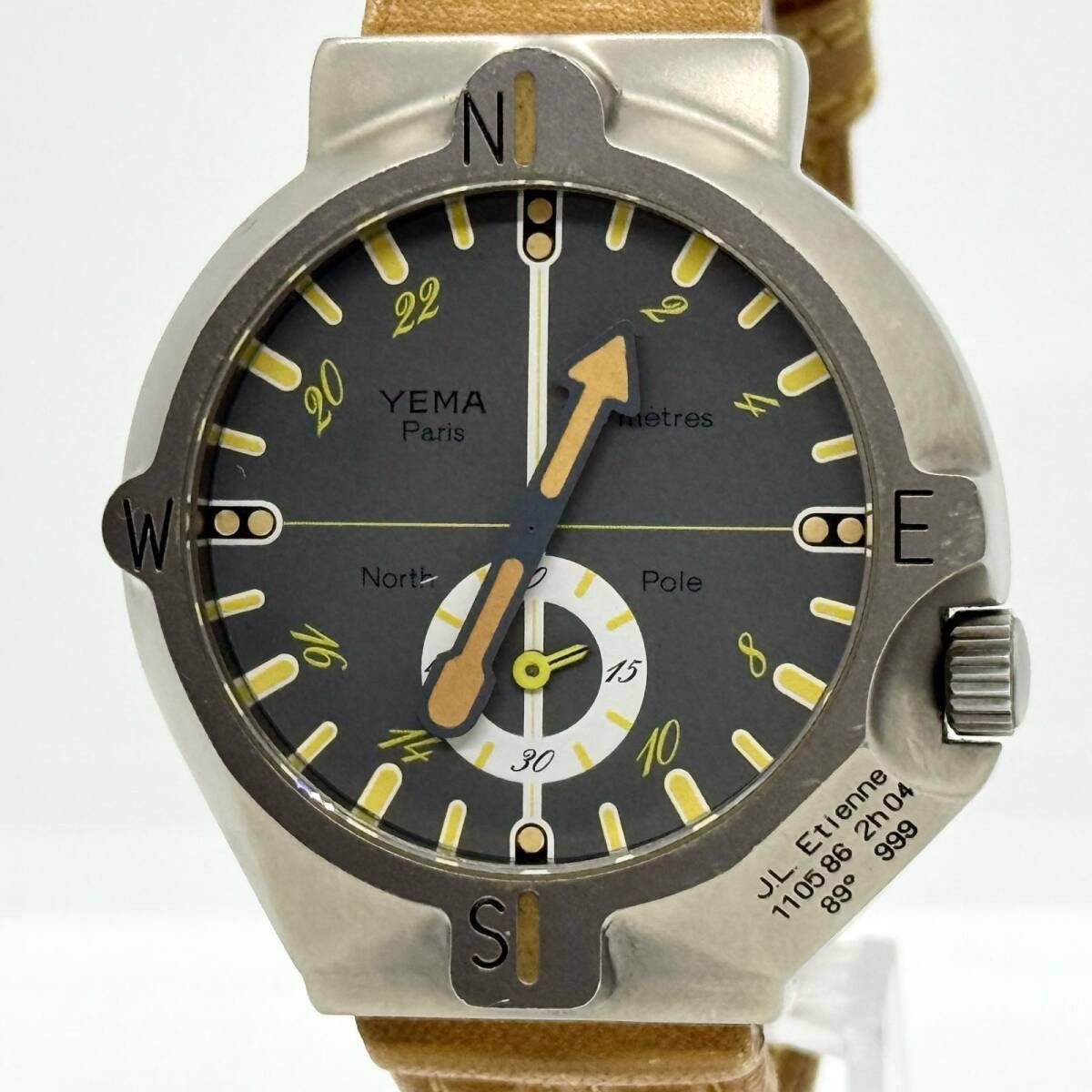 YEMA Watch 10859 Gray Quartz Leather Men’s Arctic Commemorative Model No Working