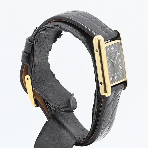 Cartier Must Tank SM SV925 20M Manual Winding Black Dial Men’s Watch Accessary