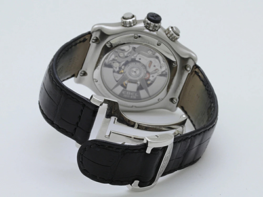 Ebel Discovery Chronograph 1911BTR 9139L72 Men’s Watch Stainless Steel Leather