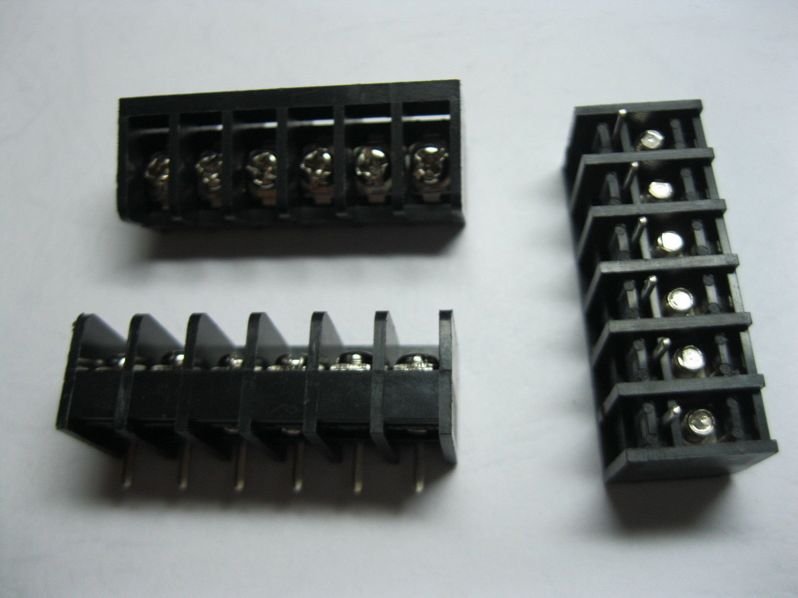 60 pcs Screw Terminal Block Connector 6 pin 8.25mm Barrier Type Black DC39B New
