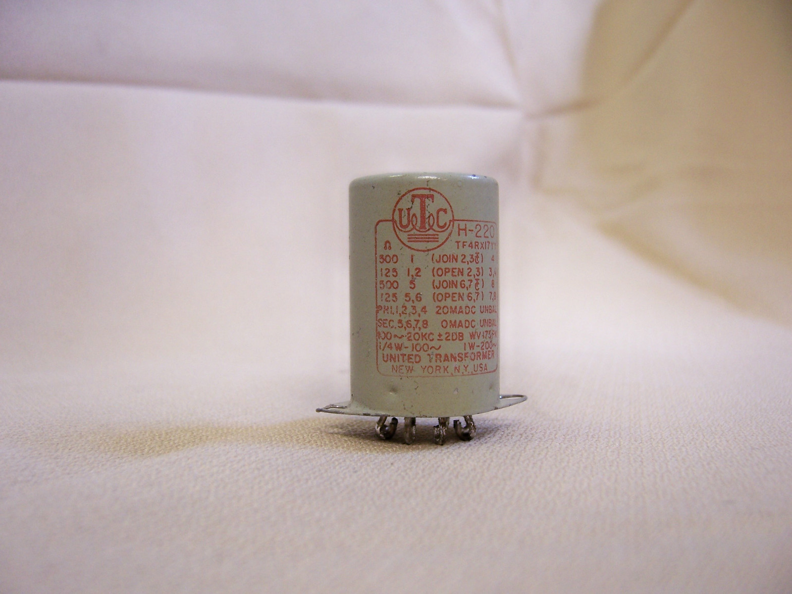 VINTAGE UTC H-220 AUDIO TRANSFORMER 500-125 OHM TF4RX17YY UNITED TRANSFORMER