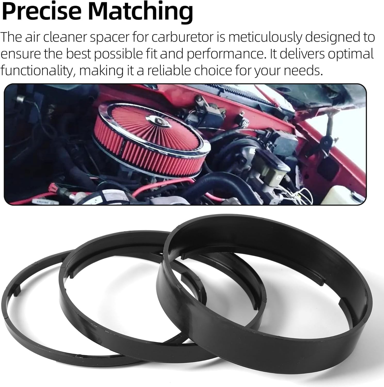 (3-pack) Air Cleaner Spacer for Carburetor,Air Cleaner Risers Kit, Air Filter