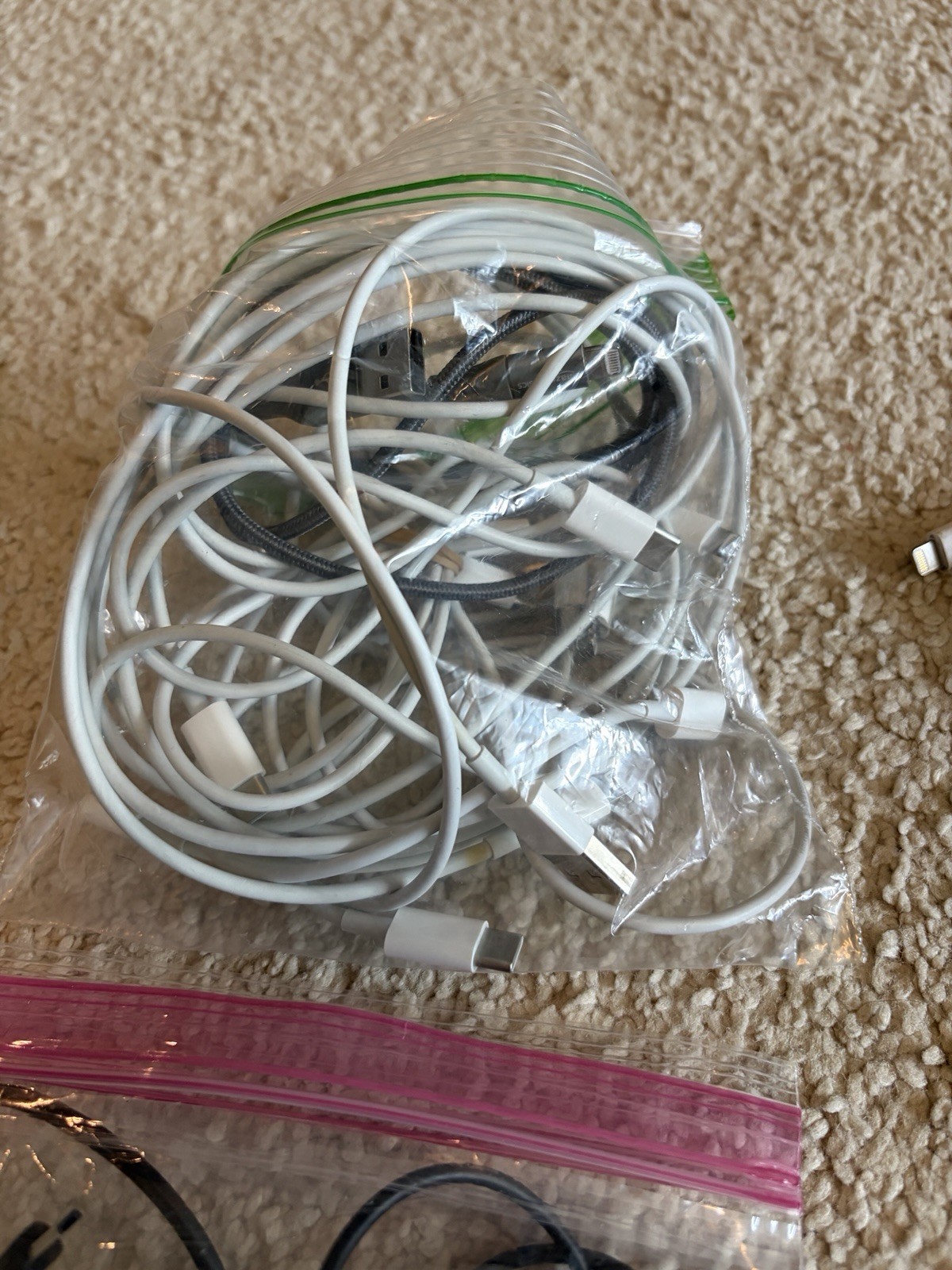 Lot of Assorted Apple/Anker products, Chargers, Cables, Earbuds All UNTESTED