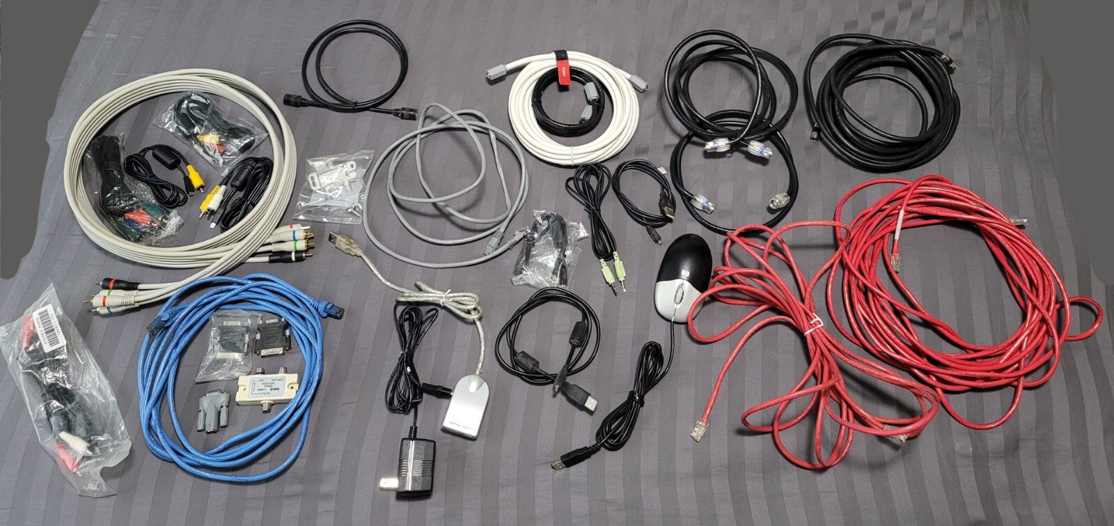 Wholesale Lot 30 Various USB Cords, Cables, Adapters, Ethernet And Similar Items