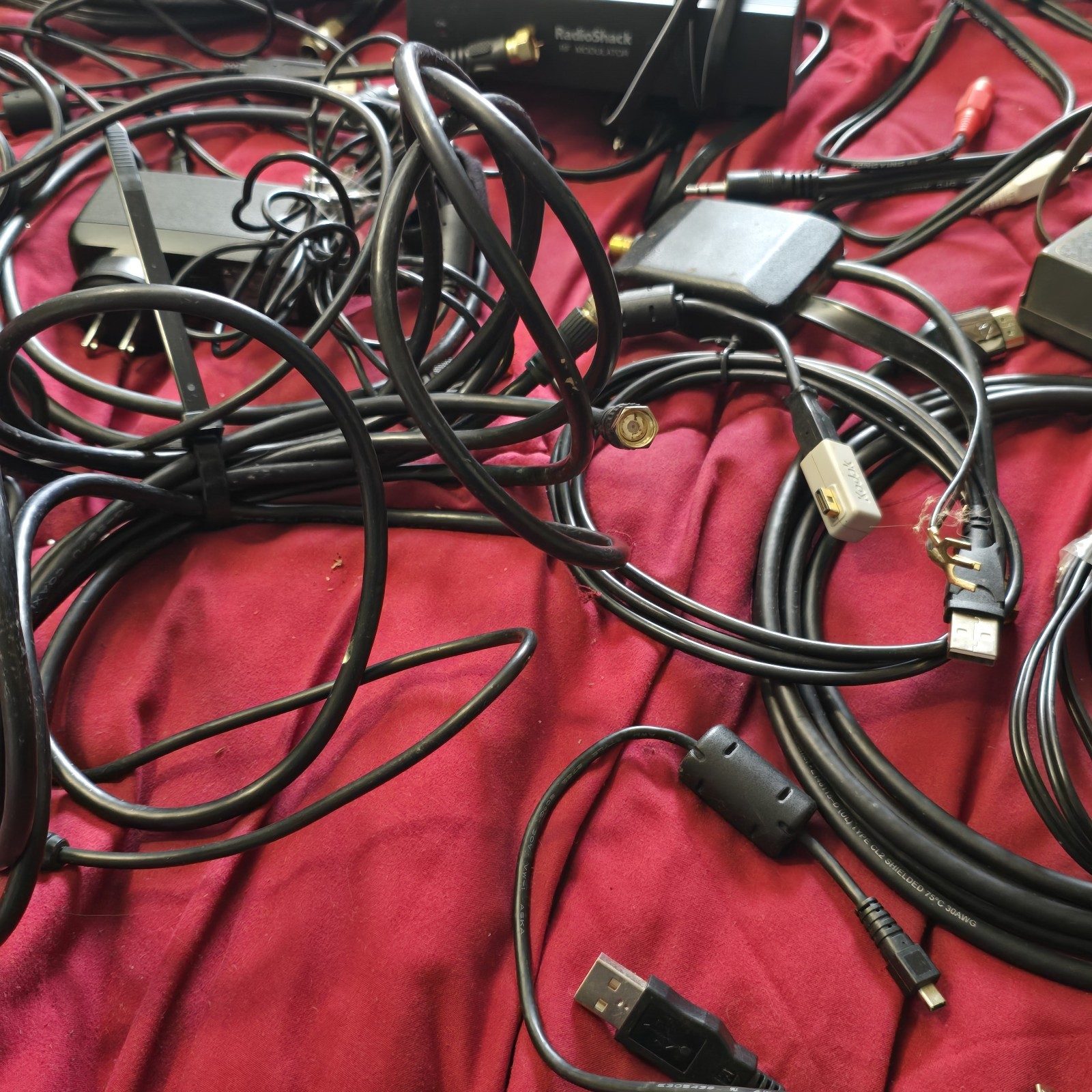 BIG LOT Vintage Electronic Cables, Chargers, Adapters, Connectors, Switches MORE