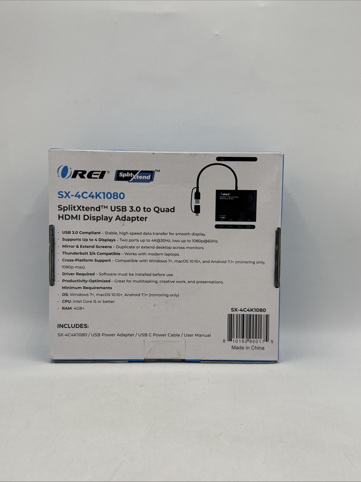 OREI SplitXtend USB 3.0 to Quad HDMI Display Adapter (SX-4C4K1080)