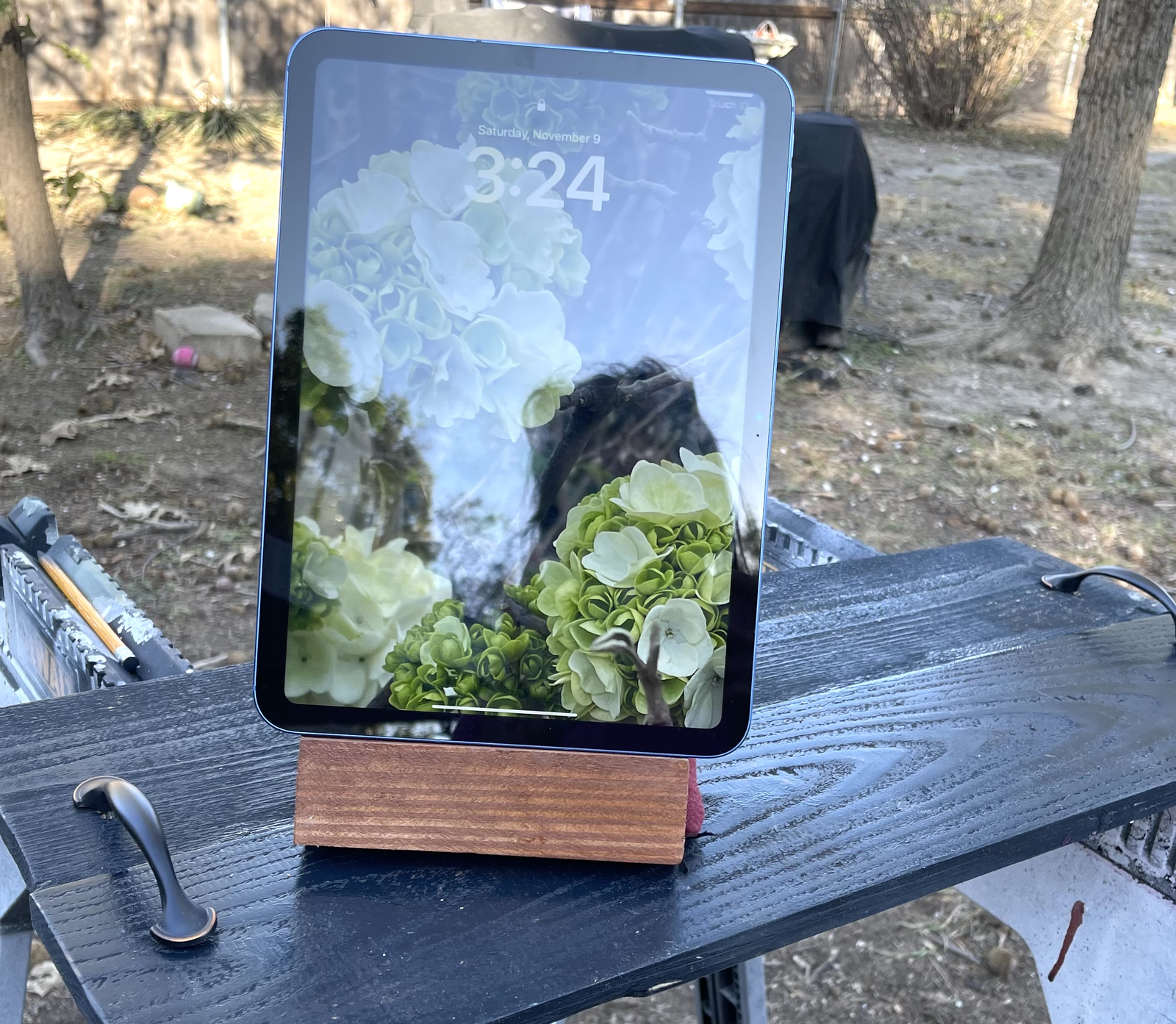 Wooden Rustic iPad Stand