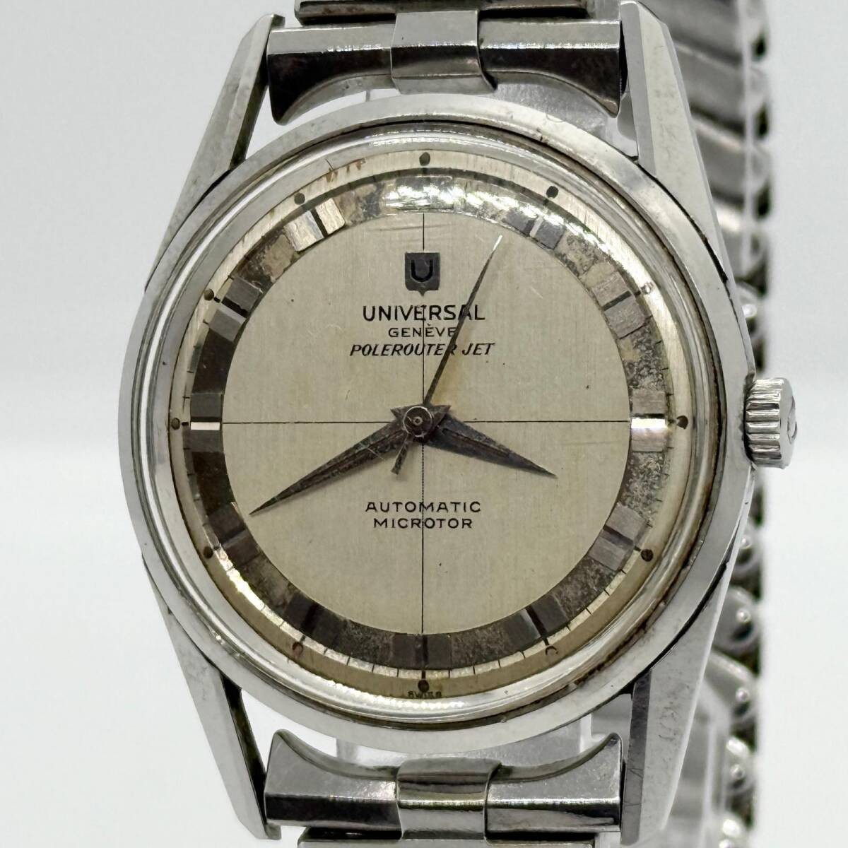 Universal Genève Watch Polerouter 20355/4 Silver Automatic Men’s No Working Aut