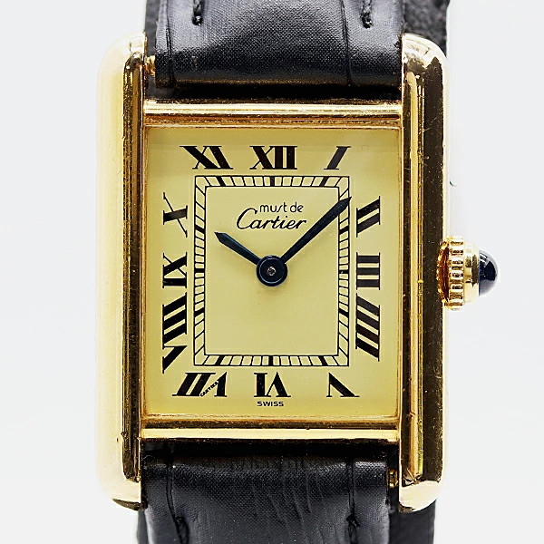 Cartier Must Tank SM W1003153 SV925 Quartz Square Dial Ladies Watch Accessary