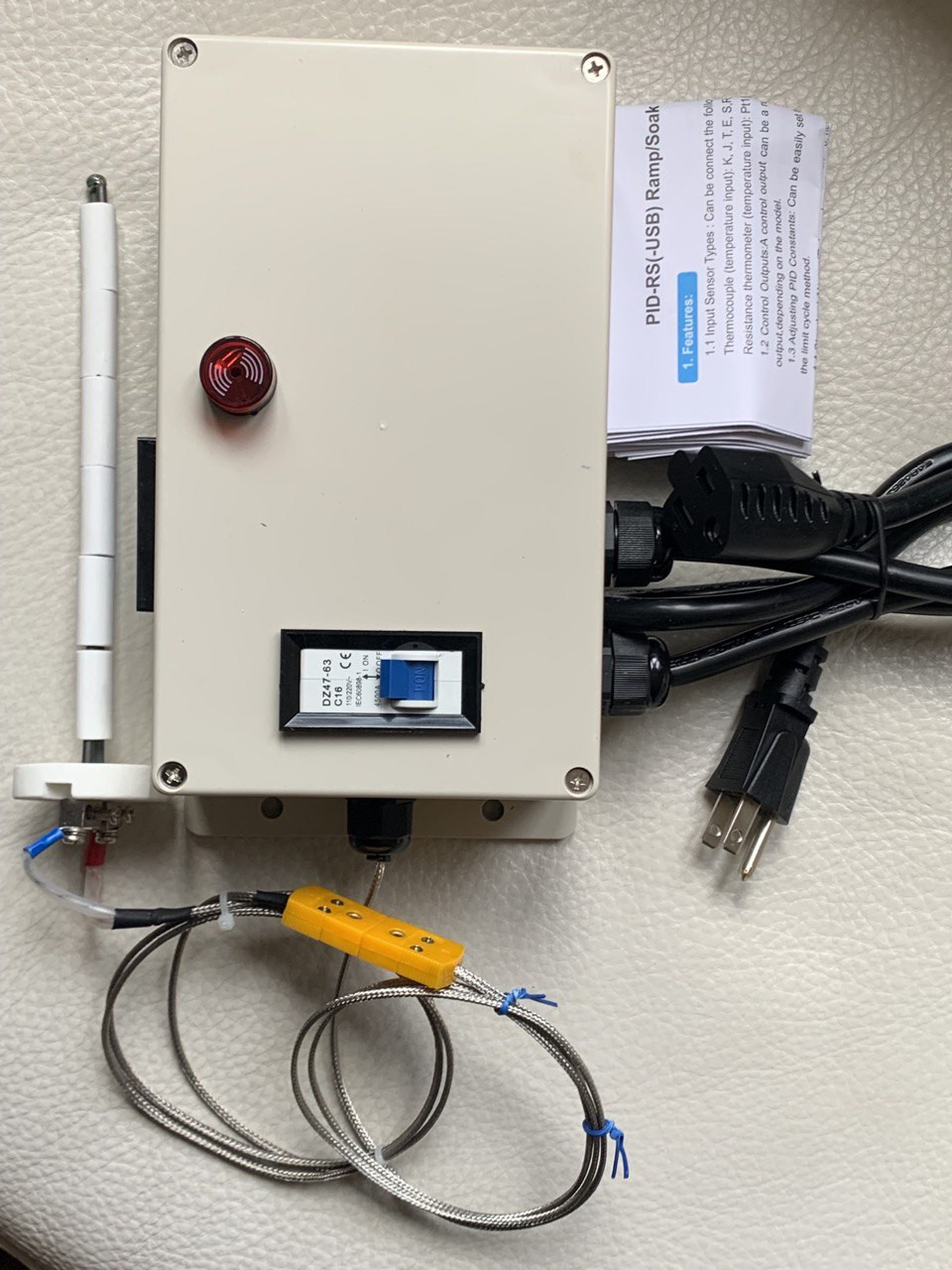 Plug & Play PID Temperature Controller Box Kiln Probe Pottery Glass Annealing
