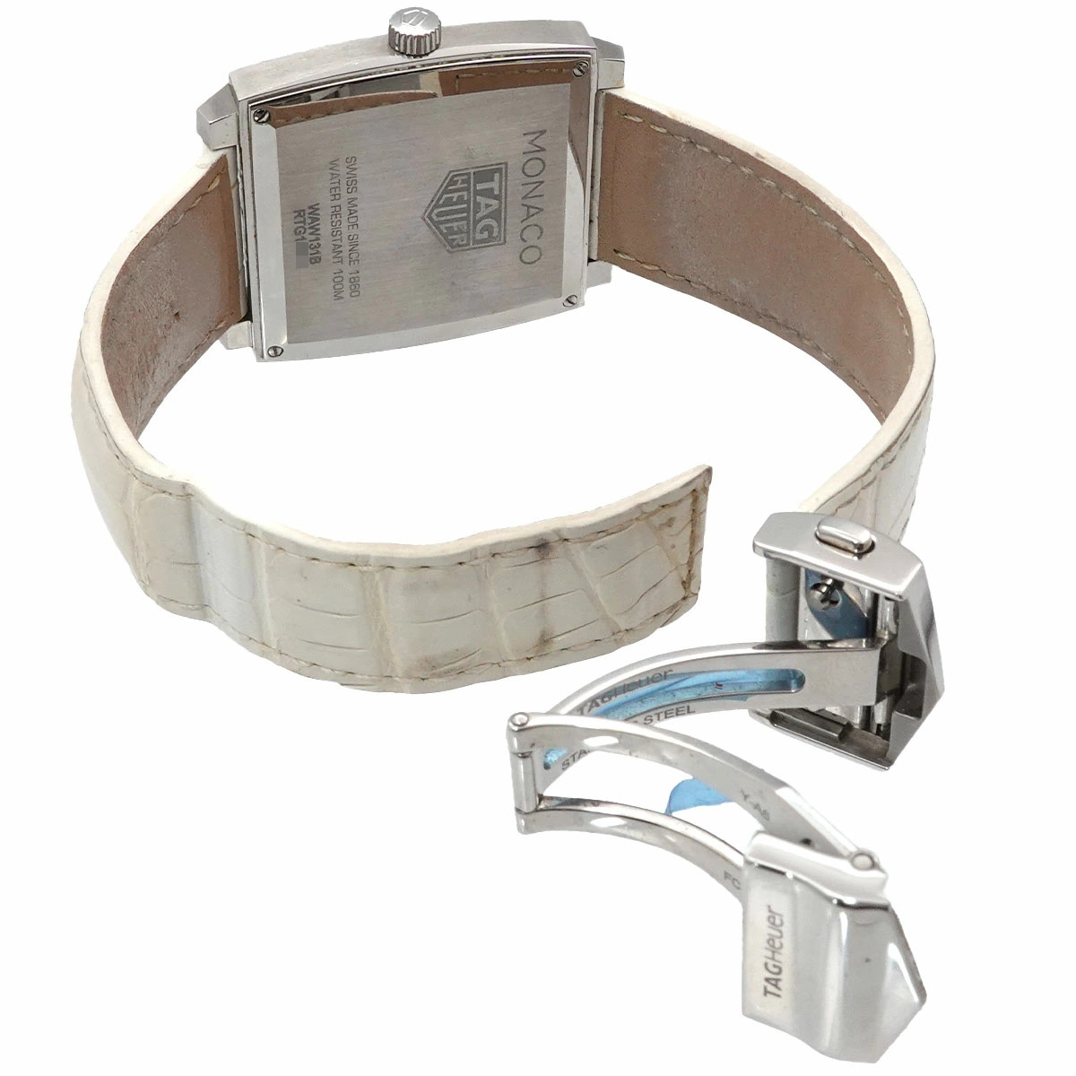 TAG Heuer Monaco WAW131B Boys’ Watch 12P Diamond Date White Shell Quartz