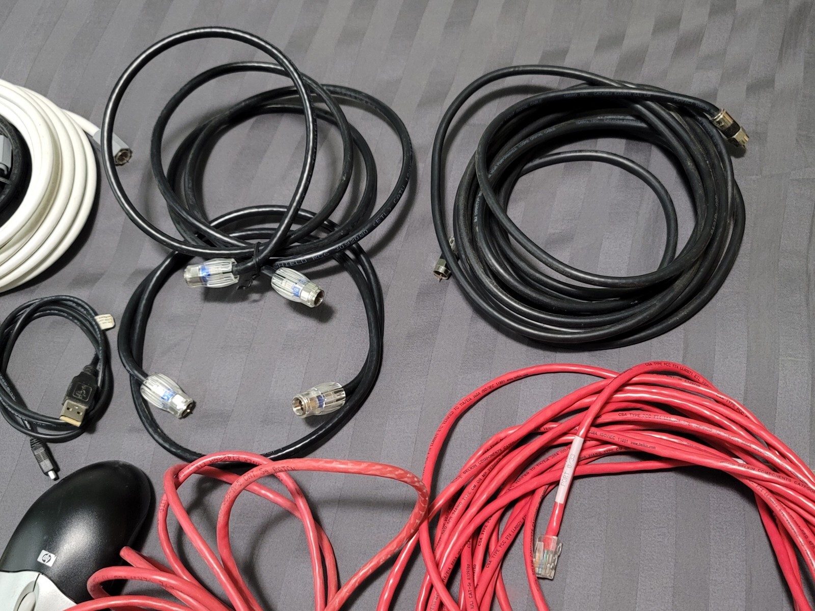 Wholesale Lot 30 Various USB Cords, Cables, Adapters, Ethernet And Similar Items