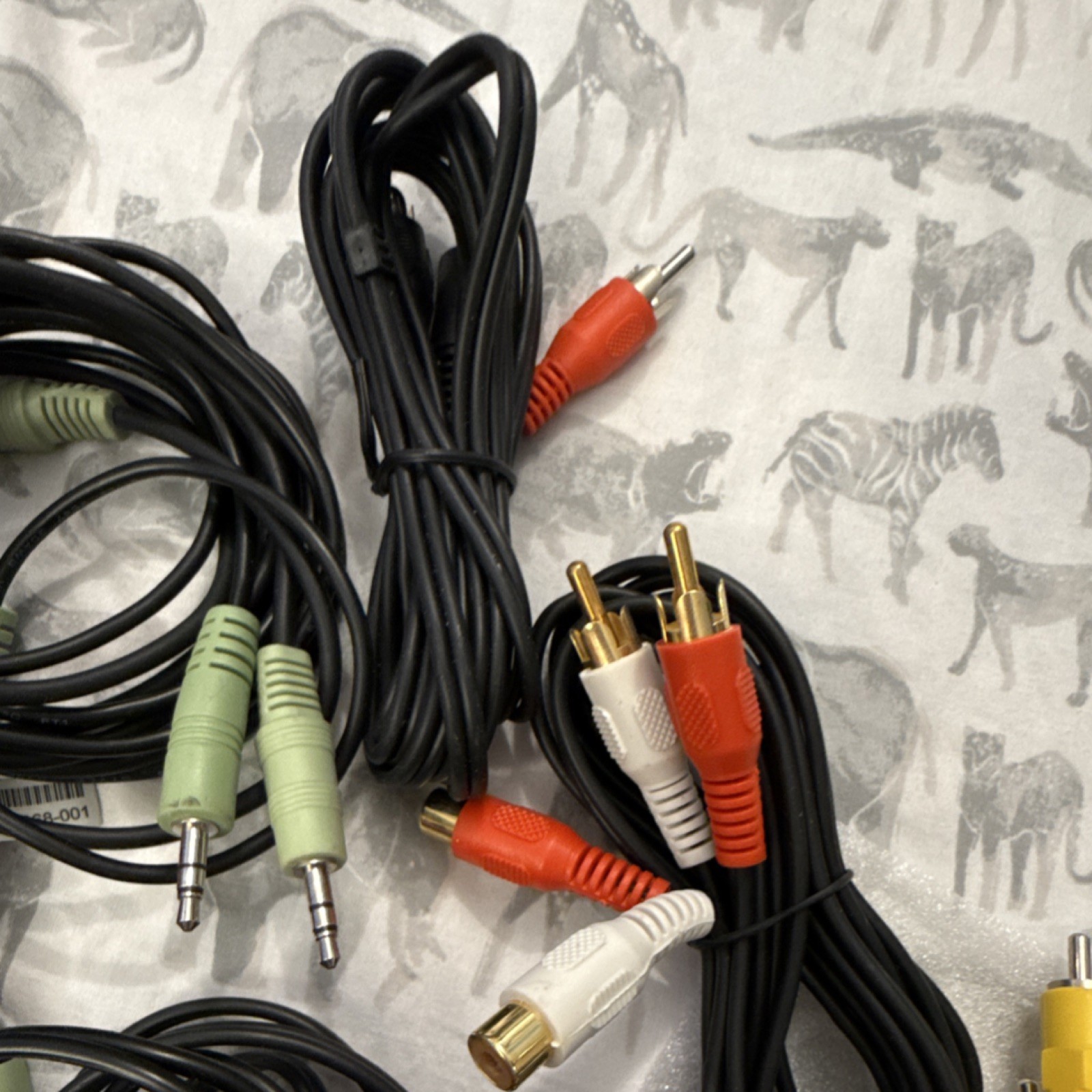 Mixed Lot Audio Video Cables RCA 3.5mm Power Adapters Various Types