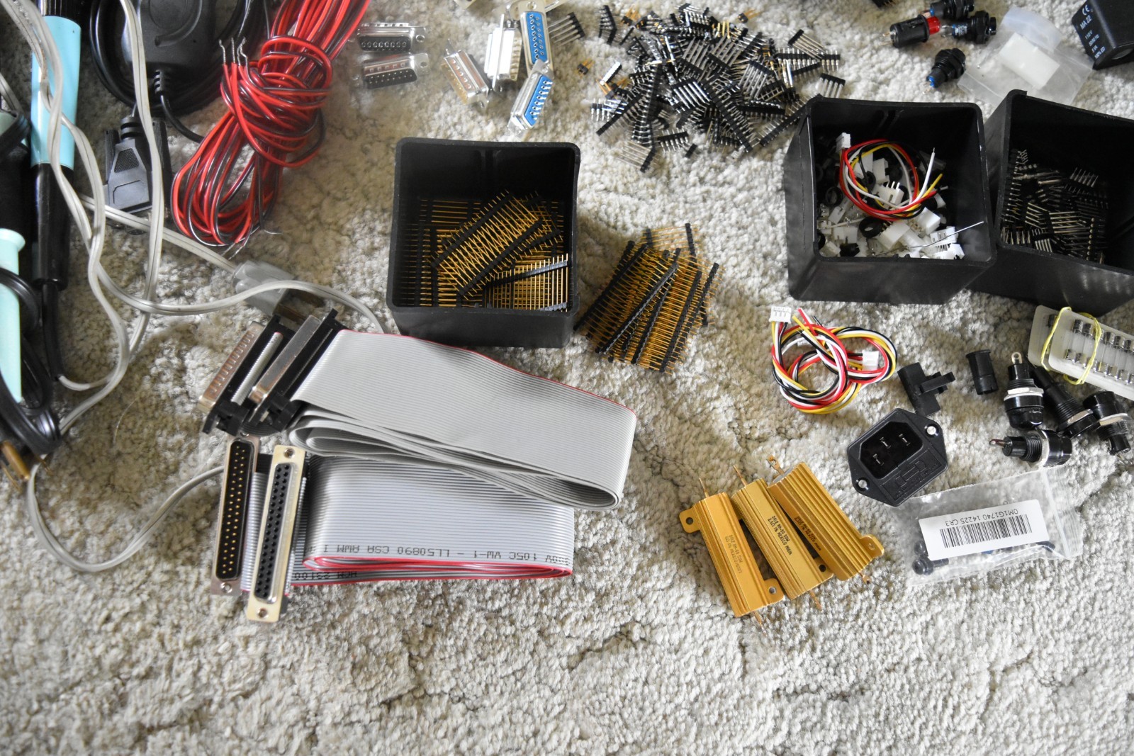 Junk Drawer Electronics Parts Lot Assorted Lot Buttons Switches Pins Boards Conn