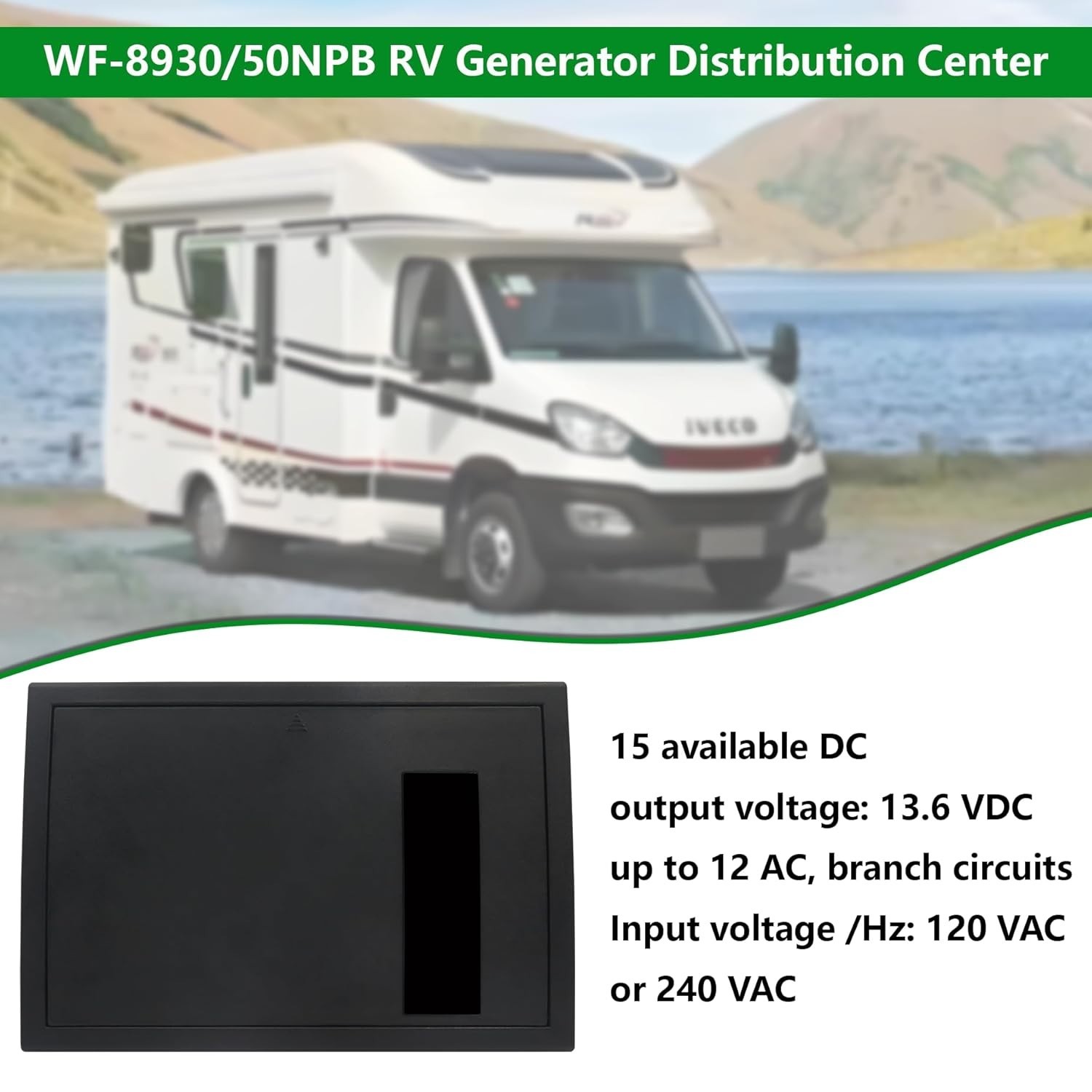 RV Electrical Panel Wf-8930/50NPB, AC Distribution Center 50 Amp w/ 27 Circuit