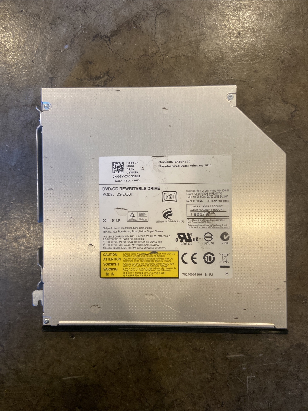 PHILLIPS Media Drive DS-8A8SH DS-8A5SH12C 03YK5K 3YK5K