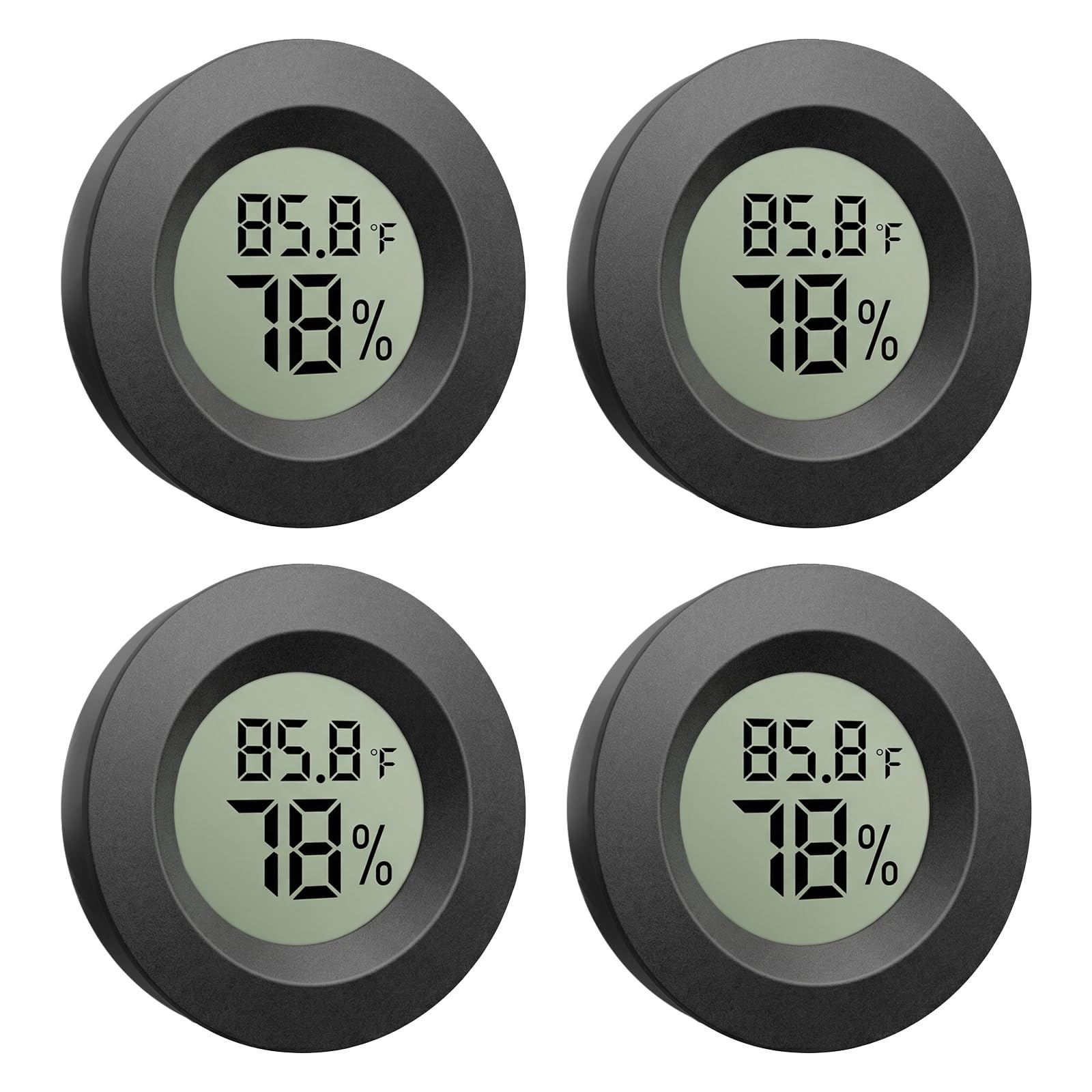 4-Pack Mini Hygrometer Thermometer, Digital LCD Humidity Meter Indoor/Outdoor…