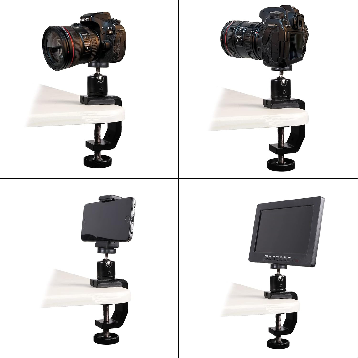 C Clamp Camera Clamp Mount with 1/4 Screw for Photo Studio Video
