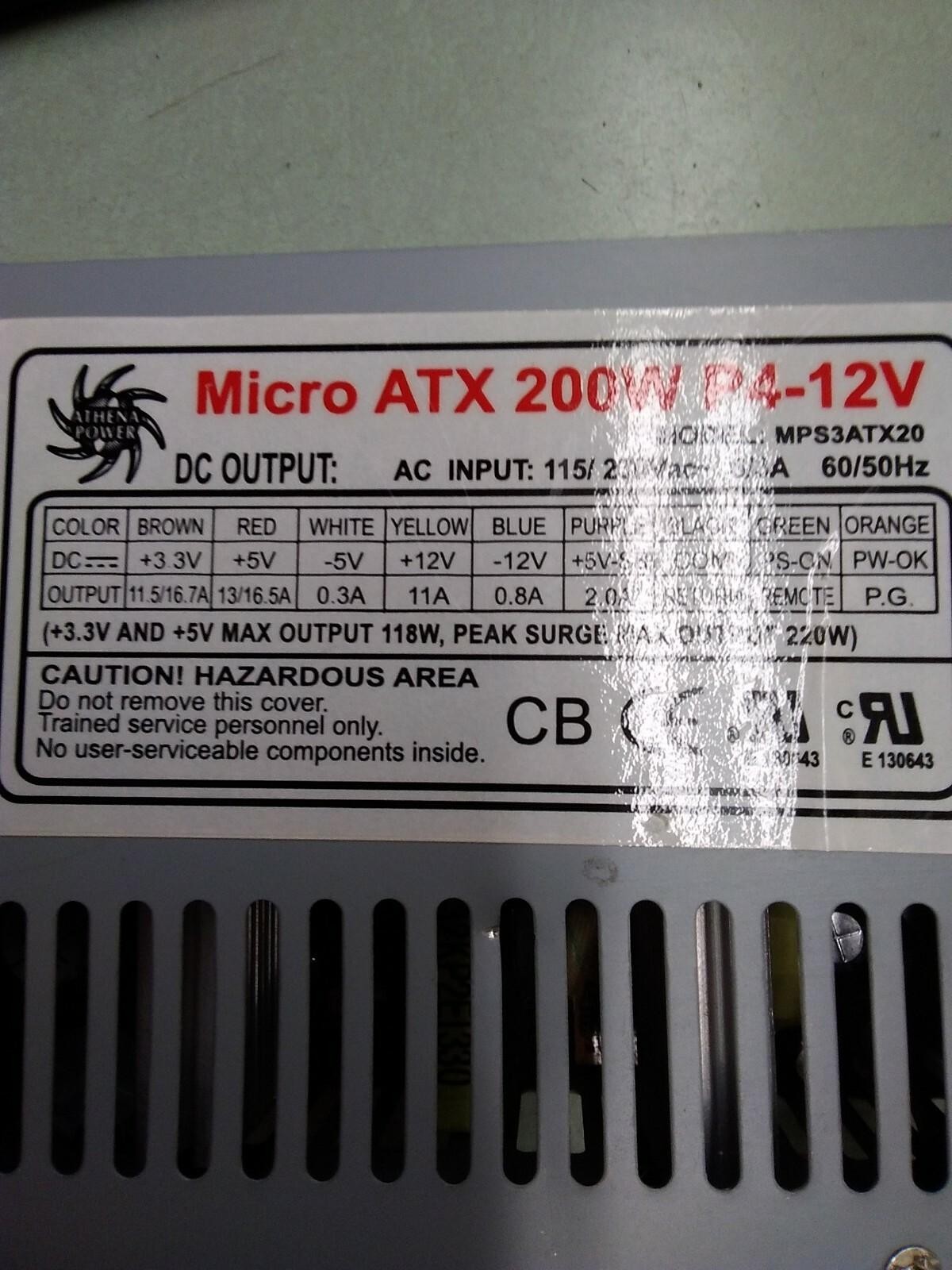 ATHENA POWER SUPPLY MPS3ATX20