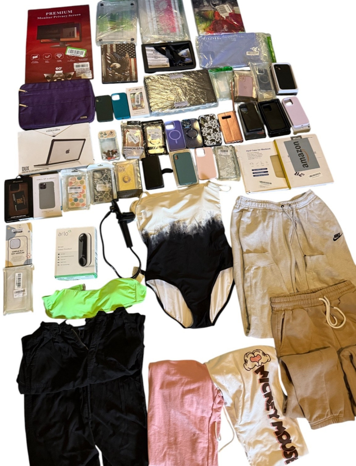 HUGE BULK MIXED RESELLER LOT – CLOTHING, PHONE/TABLET/COMPUTER CASES + MORE!!!!!