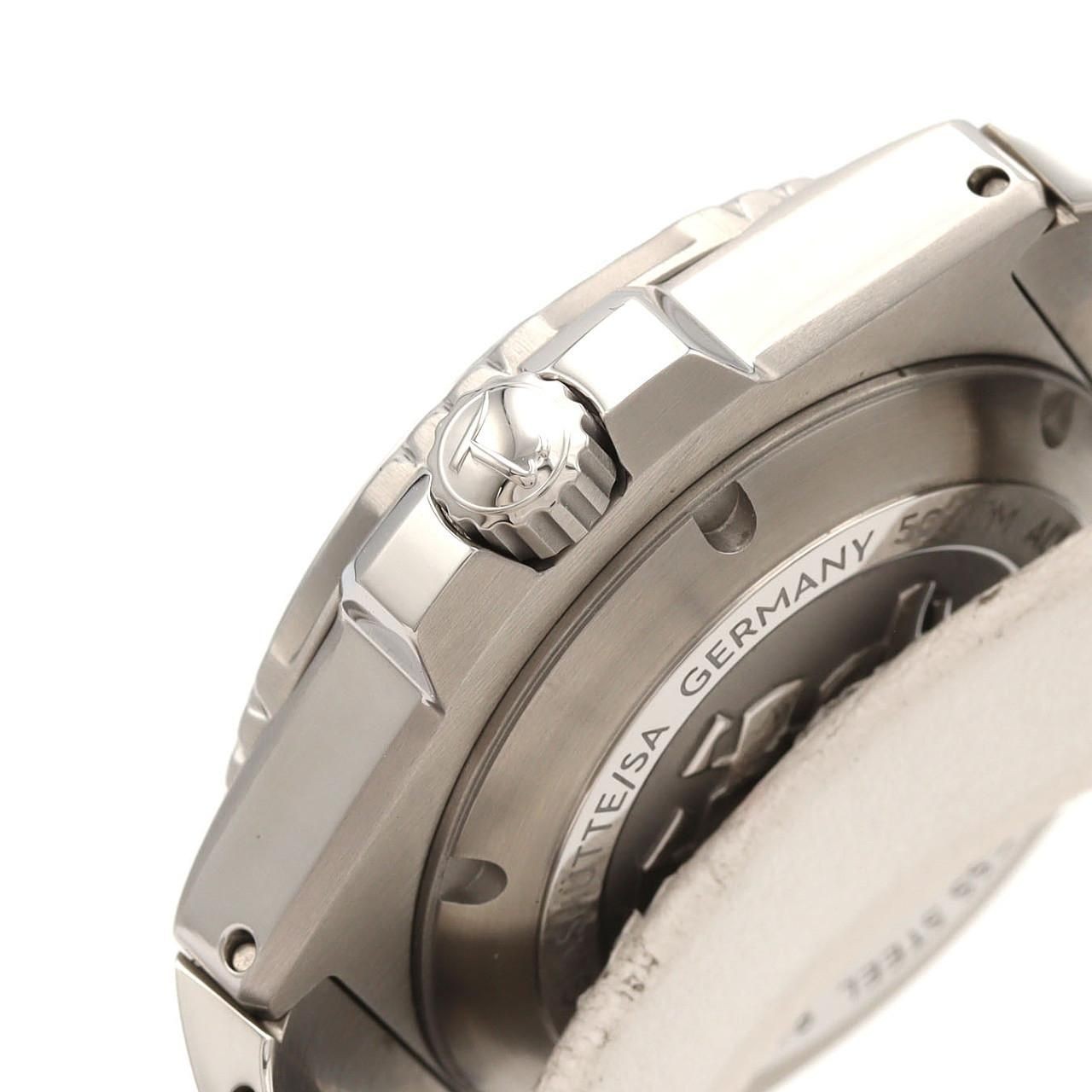 Tutima Seven Seas S 6156-02 Automatic Black Dial Silver Band Mens Watch Auth