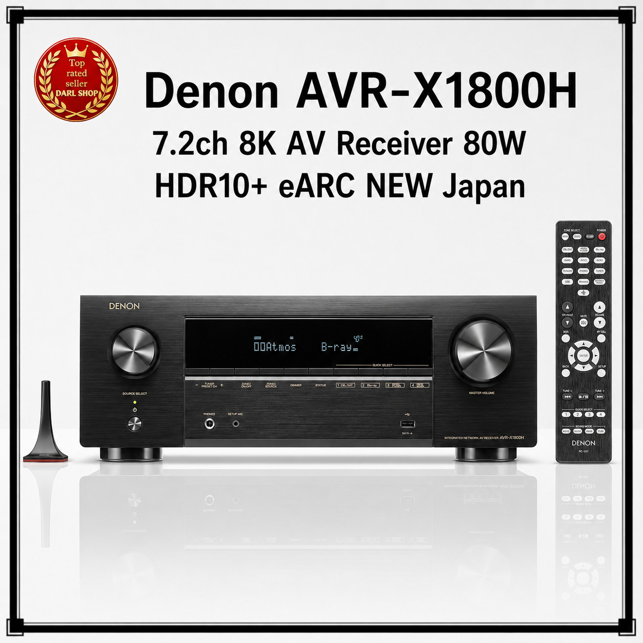 Denon AVR-X1800H 7.2ch 8K AV Receiver 80W HDR10+ eARC NEW Japan