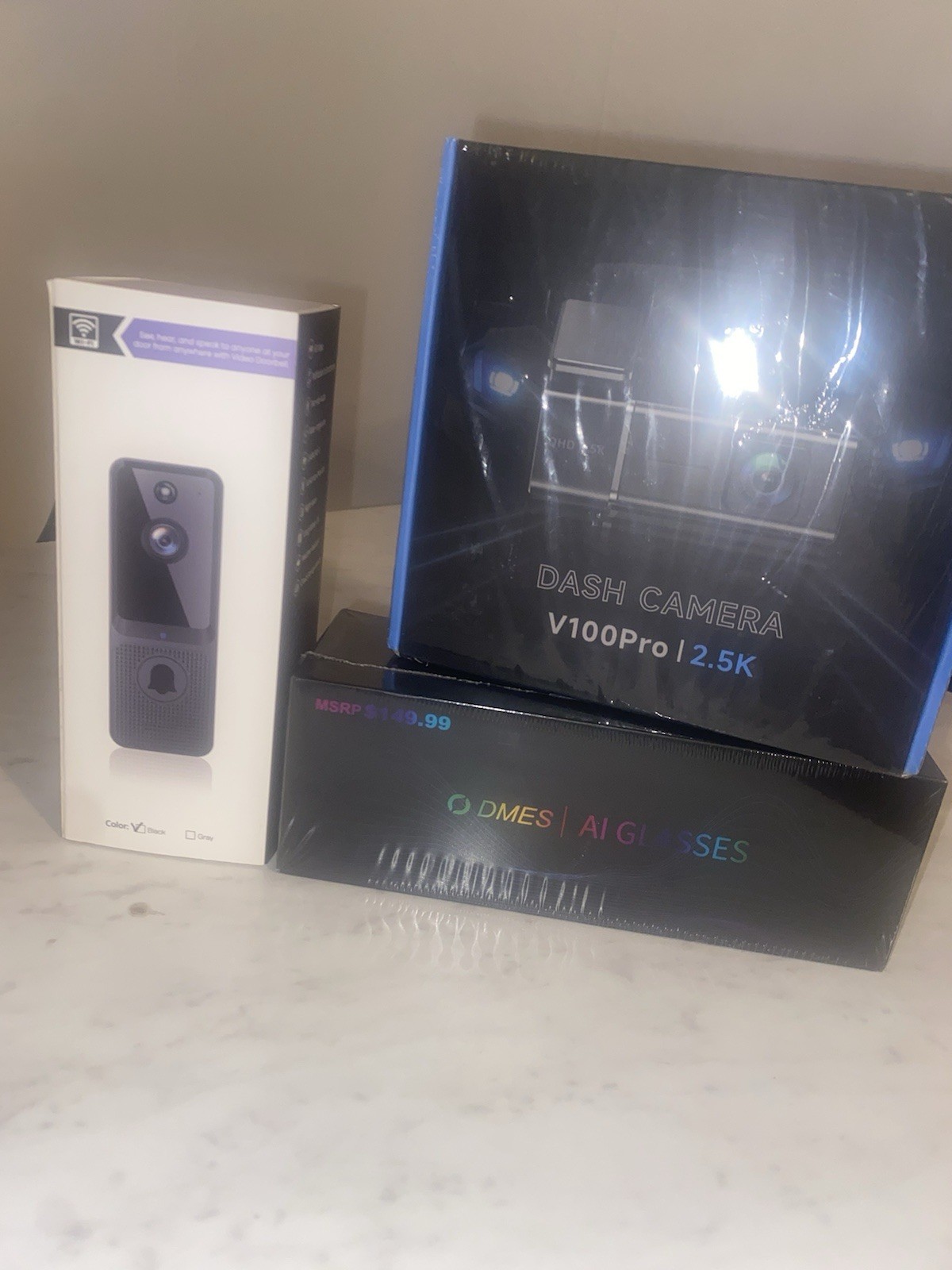 DMES V100Pro Dash Camera, AI Glasses, Video Doorbell, HD Video, Wi-Fi