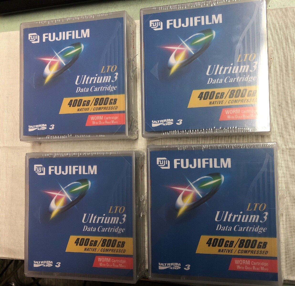LOT OF 4 NEW SEALED Fujifilm LTO Ultrium 3 Data Cartridge 400GB 800GB
