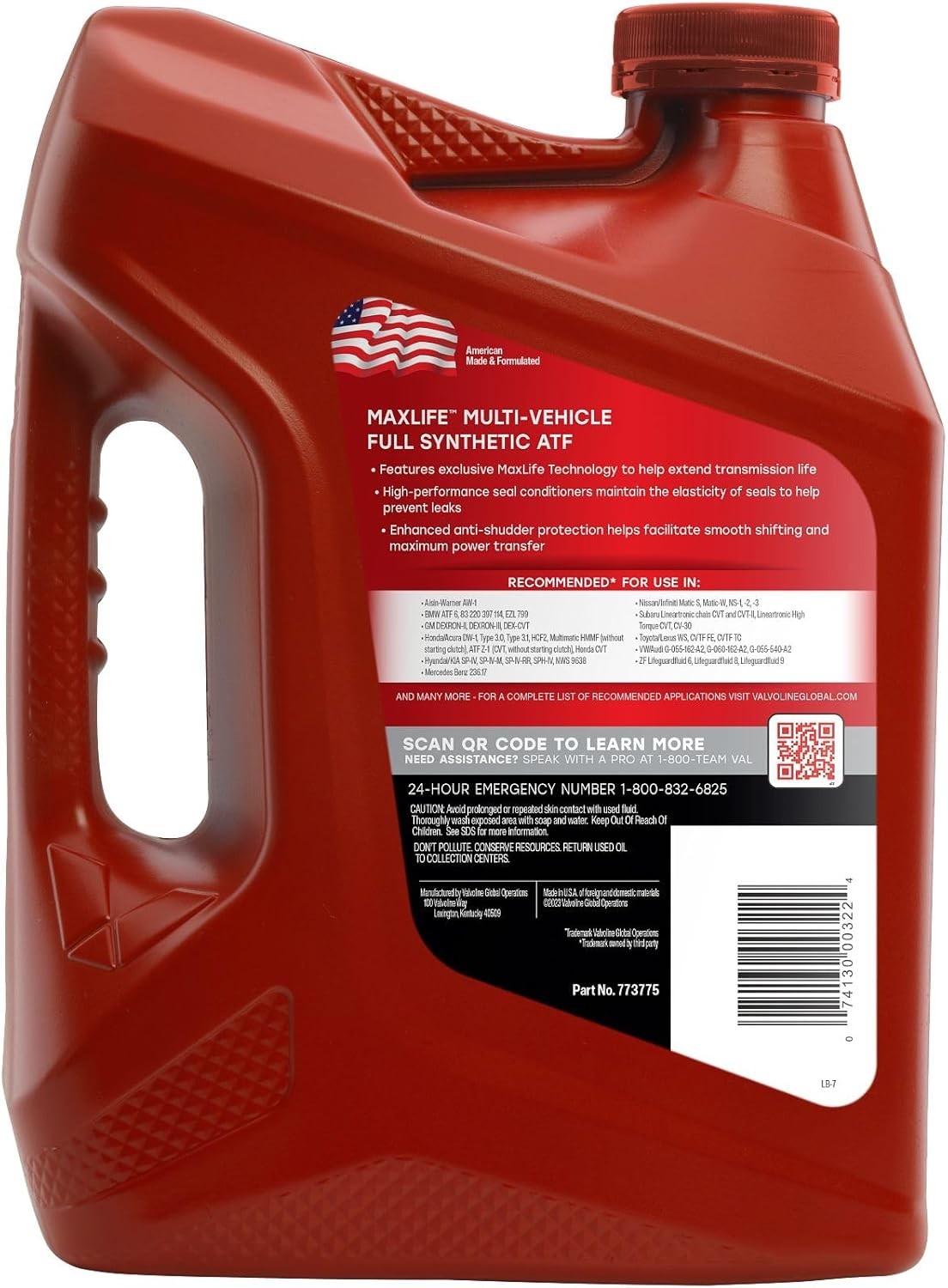 Valvoline Multi-Vehicle ATF Full Synthetic Automatic Transmission Fluid 1 GA