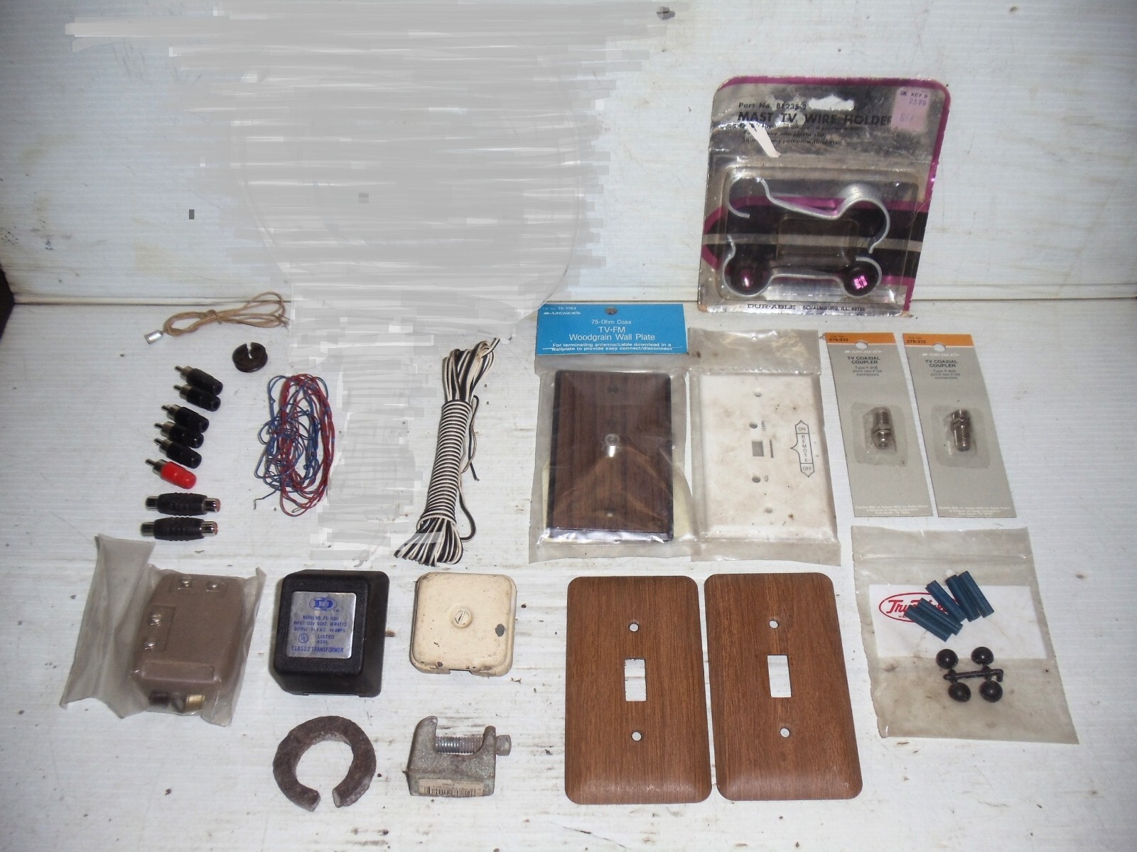 LOT MISC. ELECTRIC ELECTRICAL WIRING PARTS SWITCH COVER PLUGS TRANSFORMER
