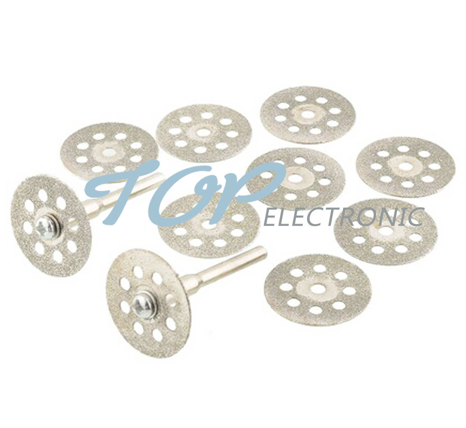 10PCS Mini 22mm Vented Rotary Diamond Cutting Disks+Mandrel Dremel Tools DIY