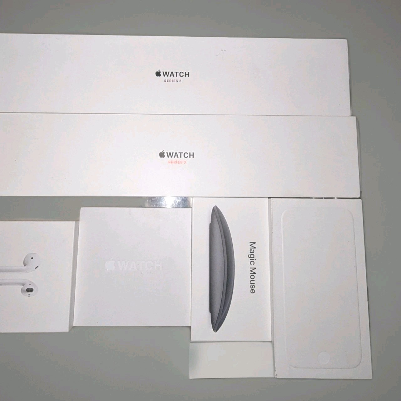 EMPTY* Apple Mixed Lot HomePod mini, Watch Series 3, Magic Mouse, USB SuperDrive