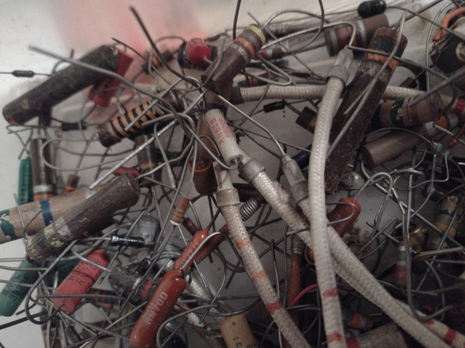 Vintage Assortment Of Electrical Components Olson Tung-sol Bulbs Etc