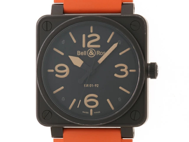 Bell & Ross BR01-92 HERI-CA Heritage Black Dial Orange Index Automatic Watch