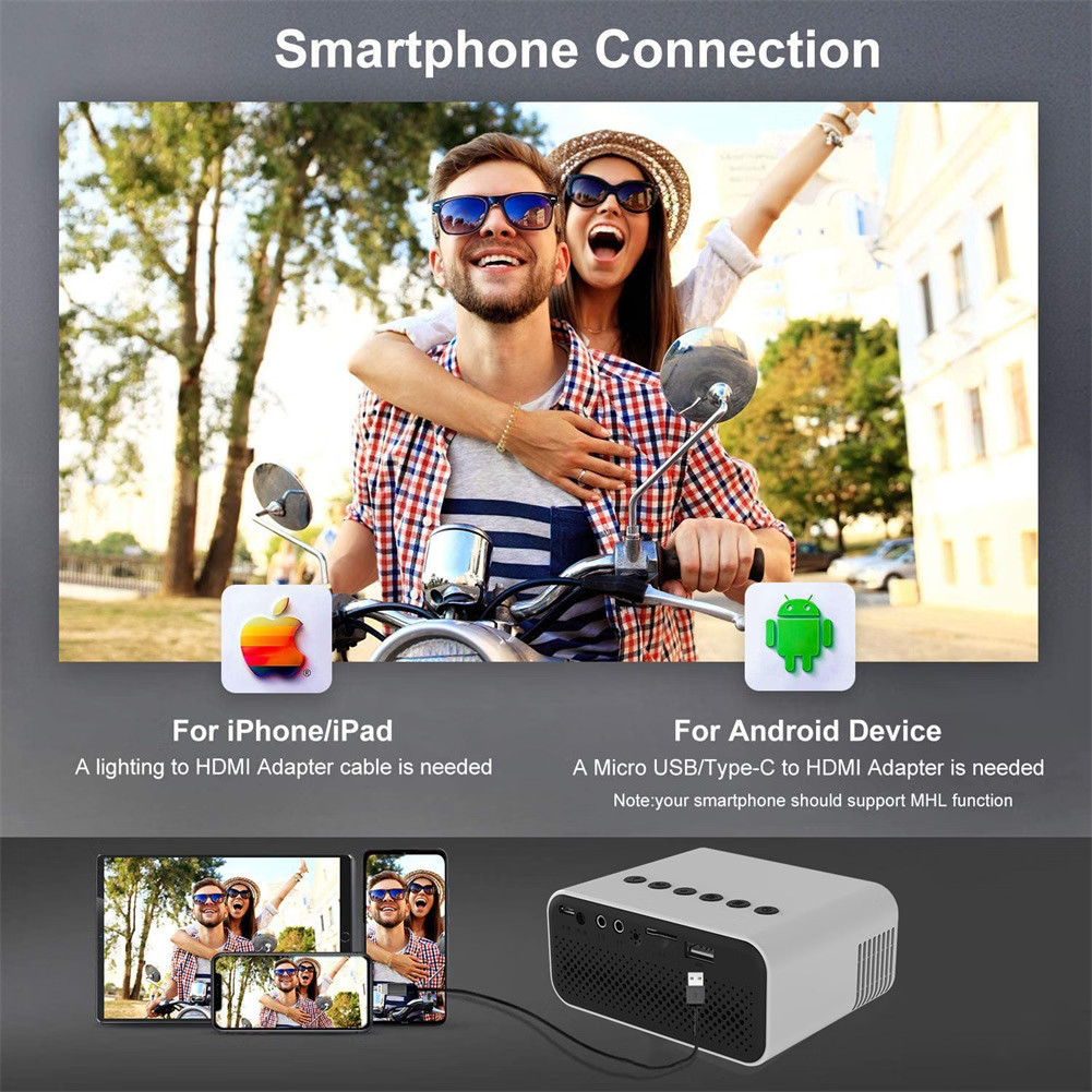 Yt500 Home Mini Projector Media Player Miniature Children Led Mobile Phone Proje