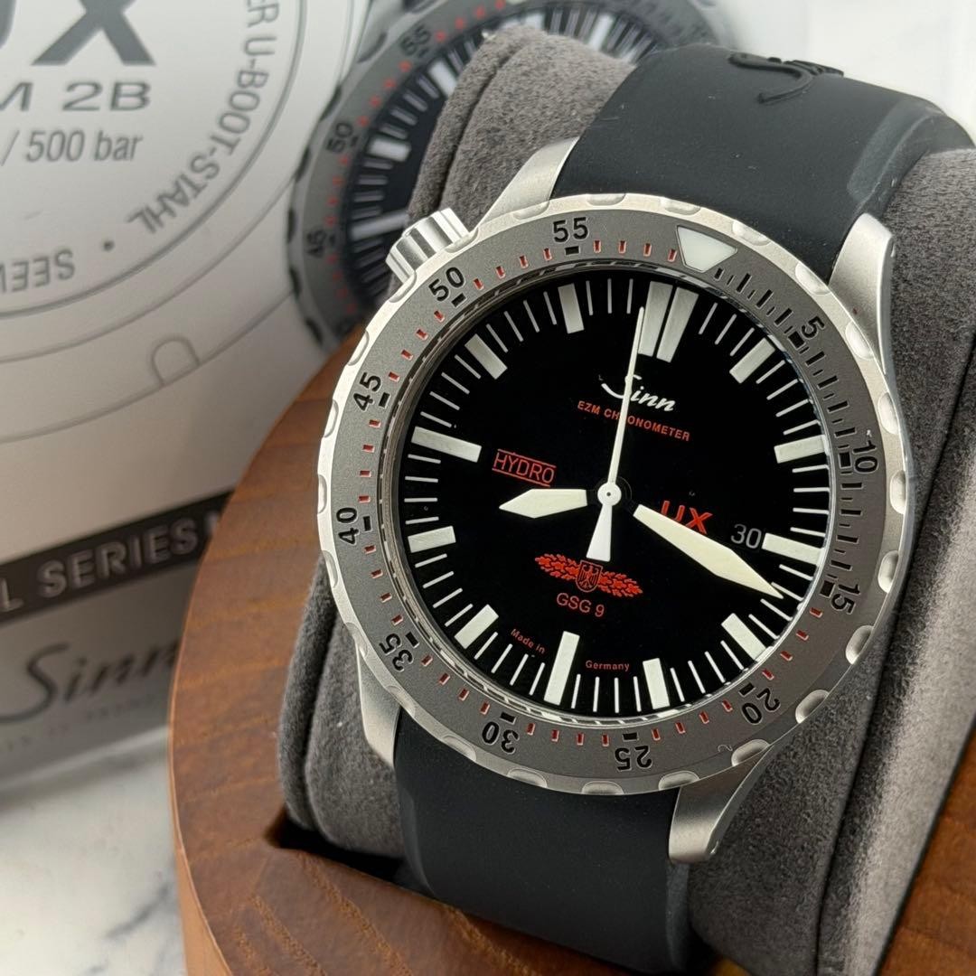 Sinn Watch 403 UX.GSG9 Black Dial Silicone Strap Sapphire Crystal w/Warranty