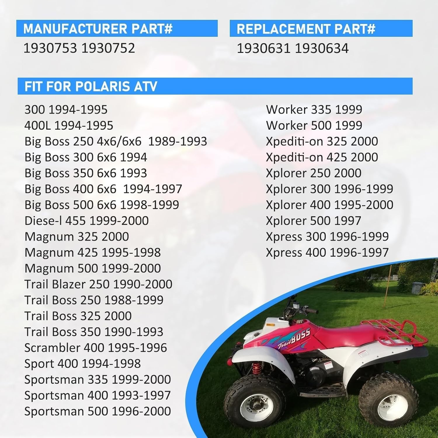 Front Left & Right Brake Hose Line for Polaris Sportsman Magnum Trail Boss