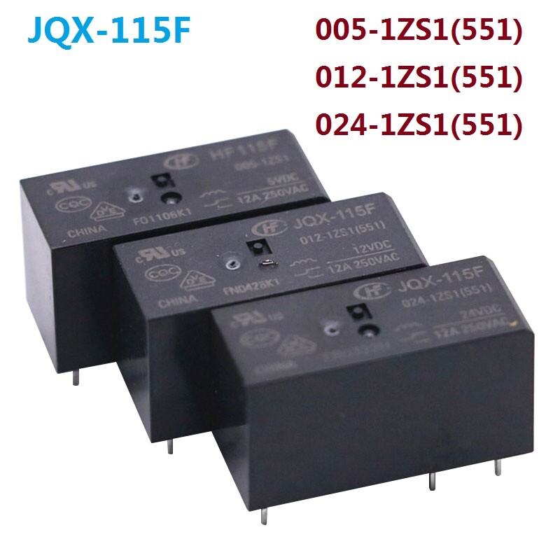 HongFa Relay JQX-115F 005-1ZS1 JQX-115F 012-1ZS1 024-1ZS1 12A 5Pins HF Relay
