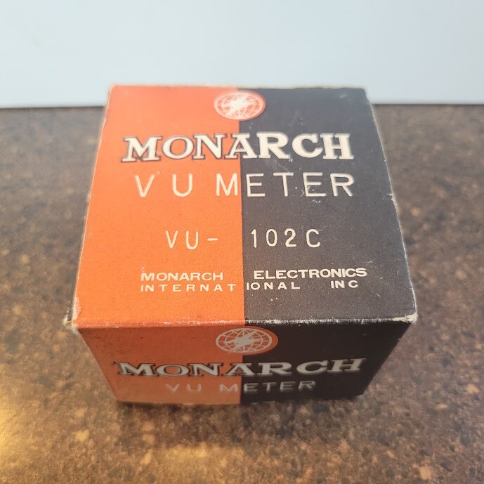 Vintage Monarch VU Meter VU-102C, Small Crack with Hardware