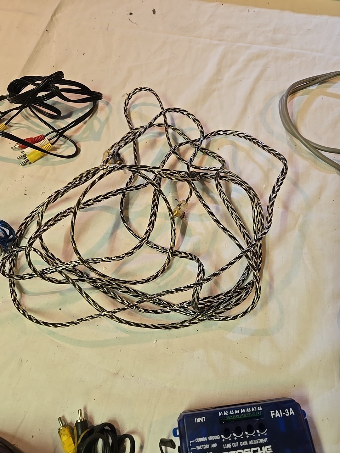 Large Lot Of Audio/Video Cables Scosche Fosgate Monster Python Etc See Pics