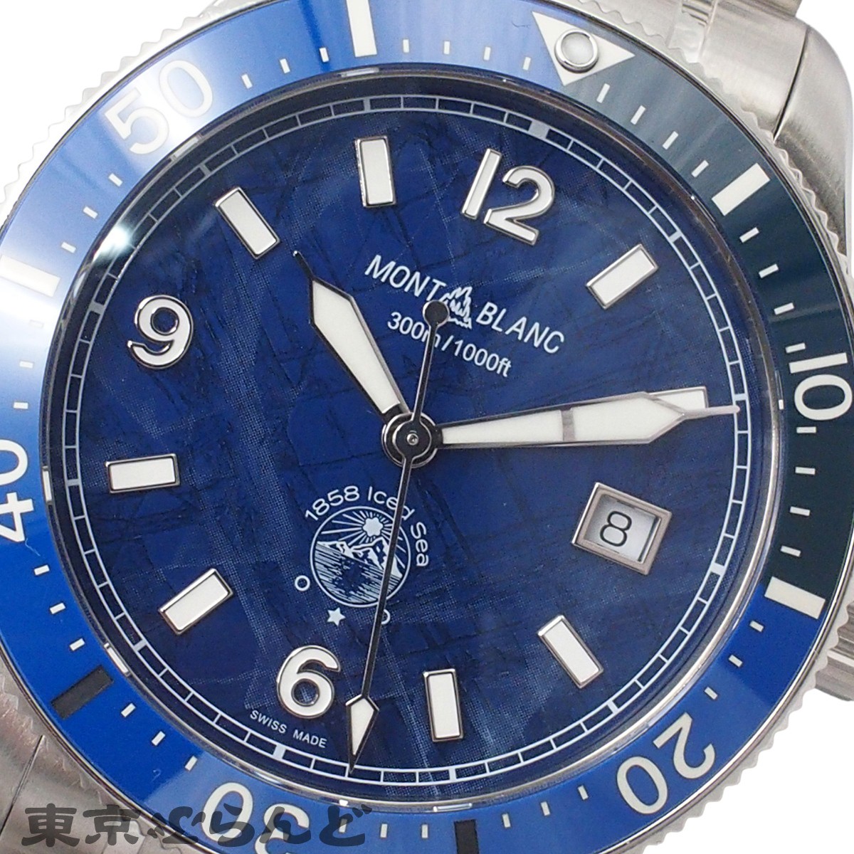 MONTBLANC Watch 1858 Ice Sea Automatic Date Blue Stainless Steel Men’s