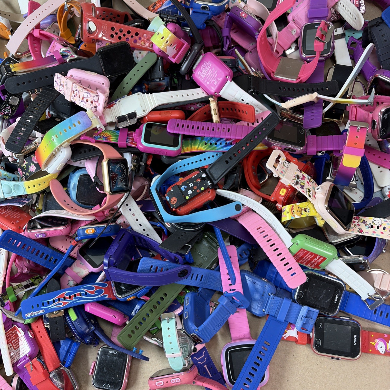 Lot of 200 Kids Smart Watches Assorted Lot vTech, Accutime, iTech, UNTESTED