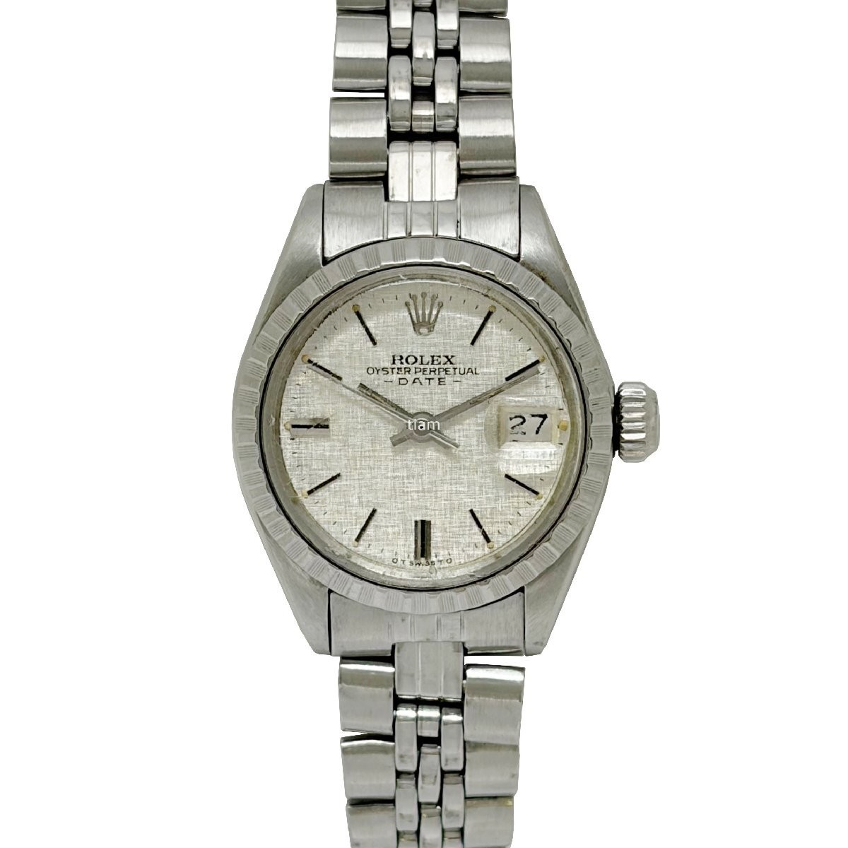 ROLEX 6924 Oyster Perpetual Date Silver Mosaic Automatic SS