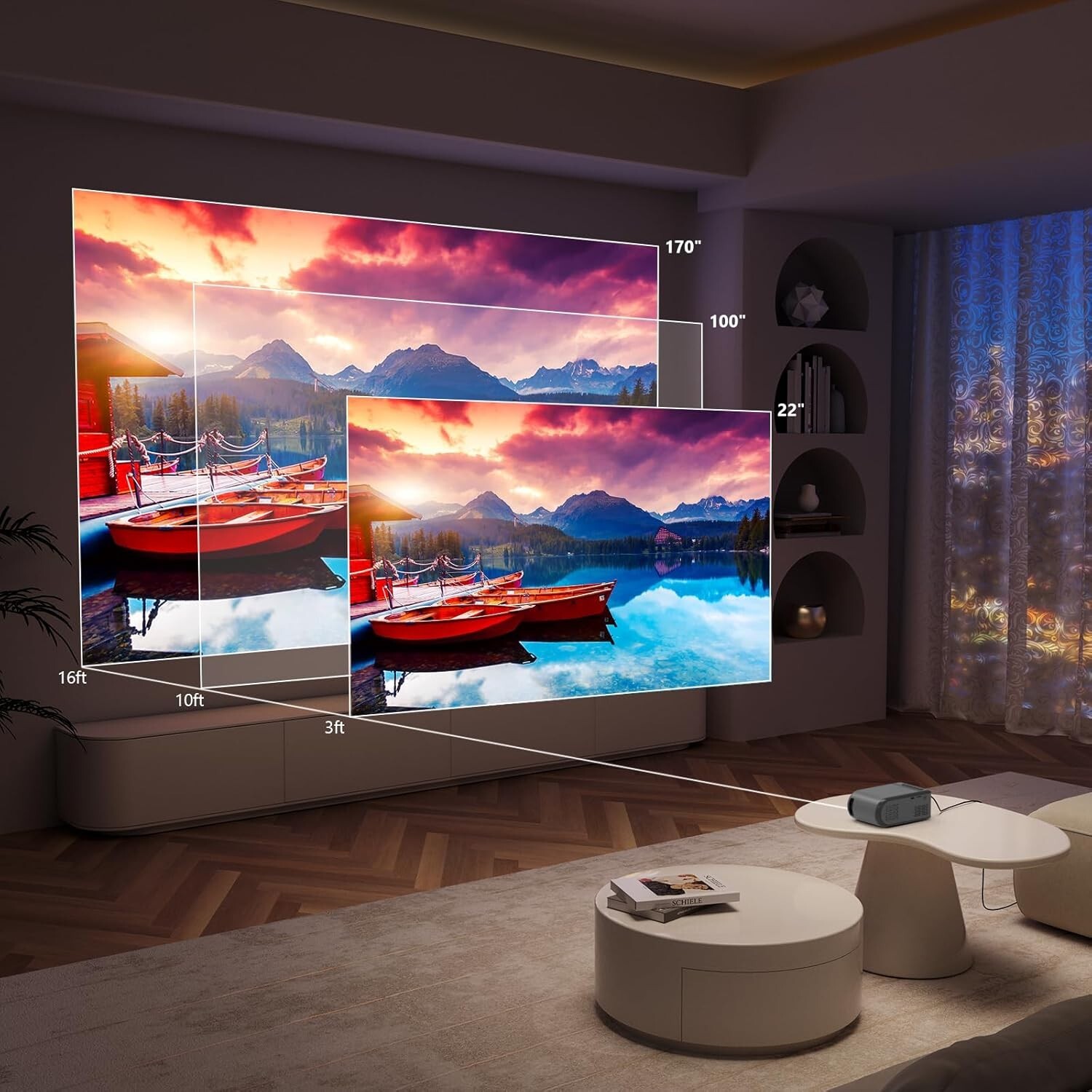 Mini Projector for Outdoor Portable Projectors,SmartPhone Screen Can be Mirrored