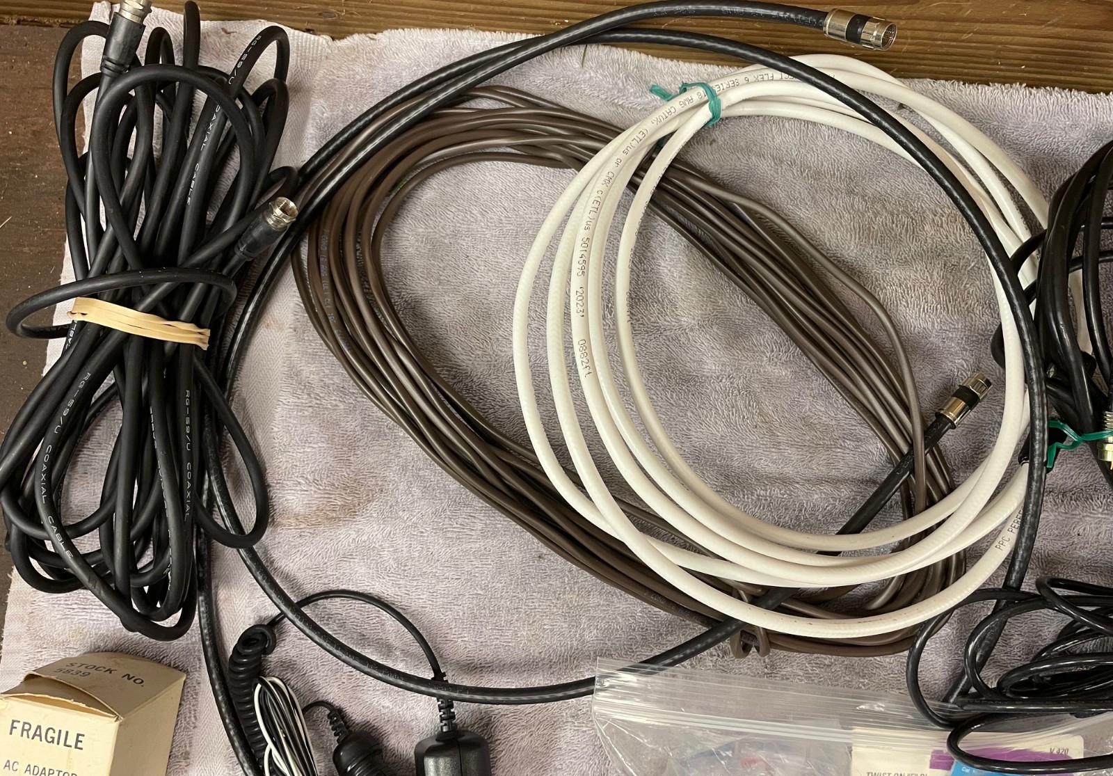 Lot of Electronics Cables, Connectors, Adaptors, Coaxial Hardware/Splitters
