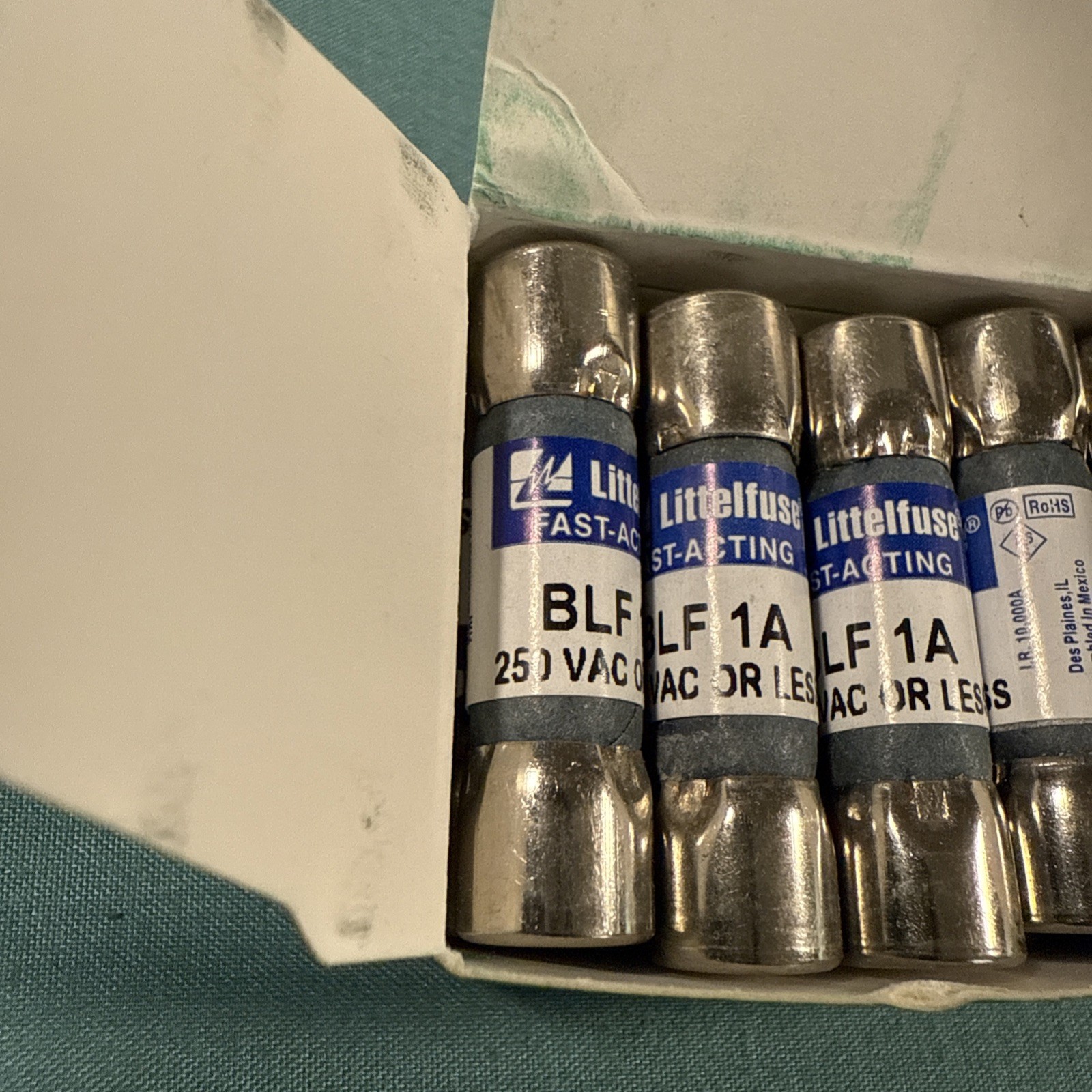 BLF-1 BLF1 BLF 1A ( 1 Amp ) 250Vac FAST-ACTING FUSE Littelfuse – Lot of 10 NEW